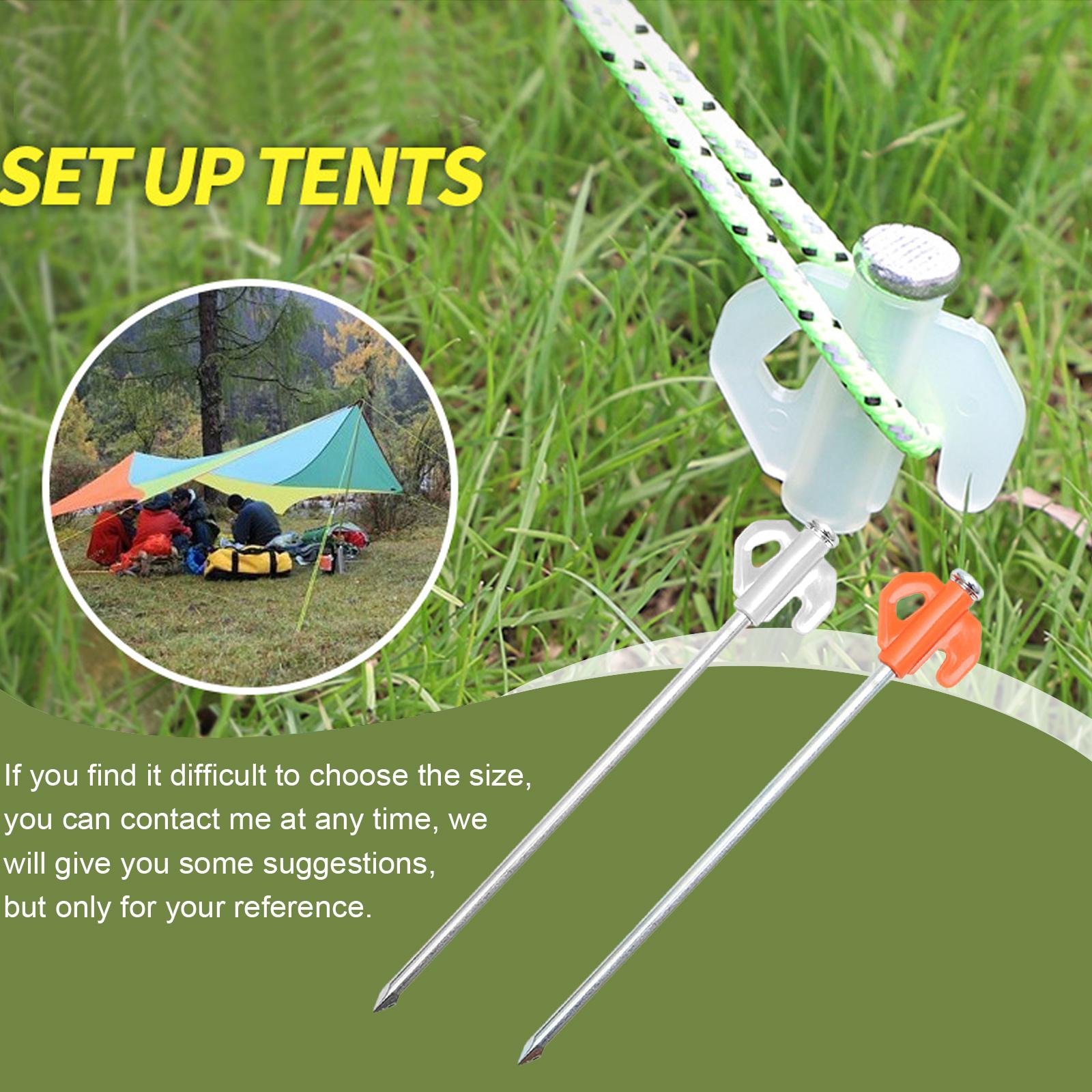 Cheap Goat Tents 21cm Portable Tent Pegs Iron Pipe Material Garden Stakes Heavy Camping Duty Tent Hammock Accessories Ground Nail Cord N3T7   